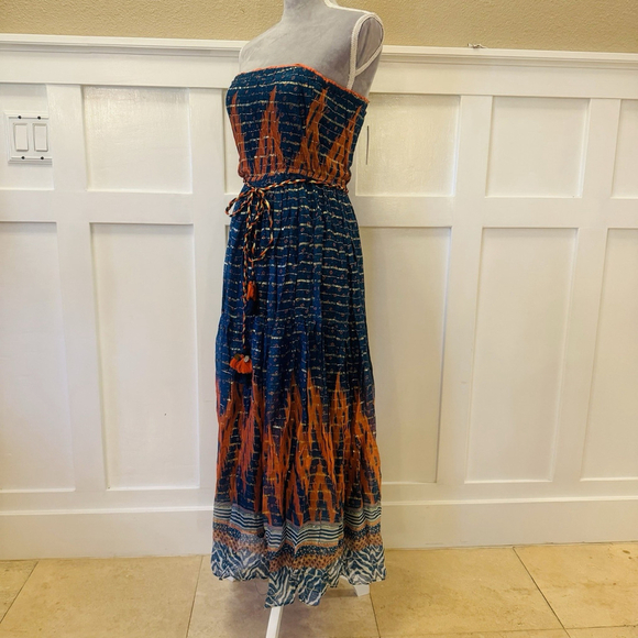 NWT Anthropologie Nora Maxi Dress Verb Size:4 Smocked Strapless BOHO MSRP:$228 - Picture 4 of 15